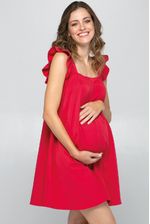 vestidos-para-gravidas-alcas-e-babados-vermelho